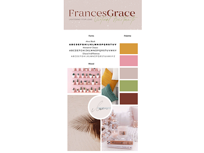 Brand Board for Frances brand board brand design branding design moodboard