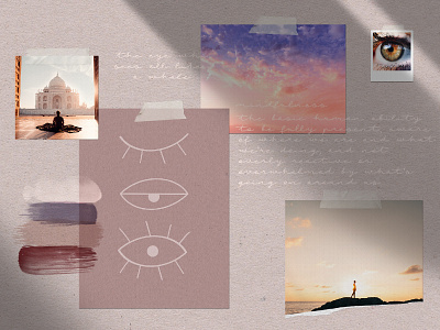MINDFULNESS MOODBOARD 👁️ branding design eyes illustration logo meditating mindfulness minimal minimalist logo moodboard typography 👁️