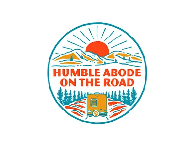 Logo for HUMBLE ABODE ON THE ROAD artwork handrawn illustration vector vintage vintage logo