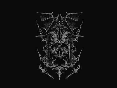 The skull with their Horns cover artwork dark art death metal design illustration shirt design skull art t shirt design