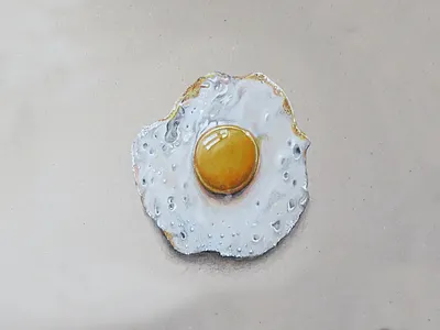 Fried Egg Drawing 3d 3d art 3d drawing 3dart 3dartist amazing drawings drawing egg fried fried egg