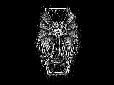 Cthulhu Skull cover artwork cthulhu dark art death metal design illustration shirt design skull art t shirt design
