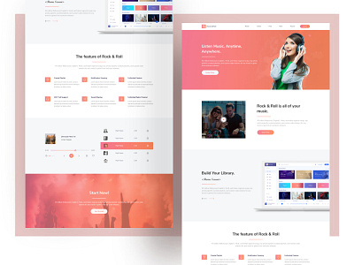 Music Landing page design gaana home page design jiosavaan landing page music app music streaming service music web app musify musify web ui ux design