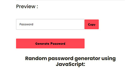 Random password generator - Source code download css css3 html html css html5 javanese javascript project webdesign