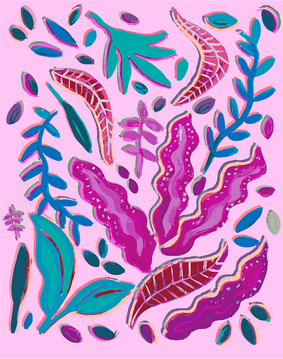 Pink Nature branding handmade illustration painting pattern pattern art patterndesign patterndesigner patterns