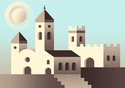 Flat illustration of a church architecture design flat illustration flatdesign geometric illustration minimal