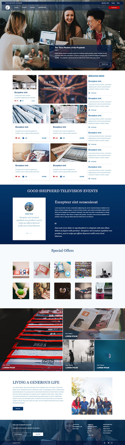 Good Shepherd Television Website Landing Page UI/UX Design landing design landing page landing page design landingpage prototype uiux uiuxdesign uiuxdesigner