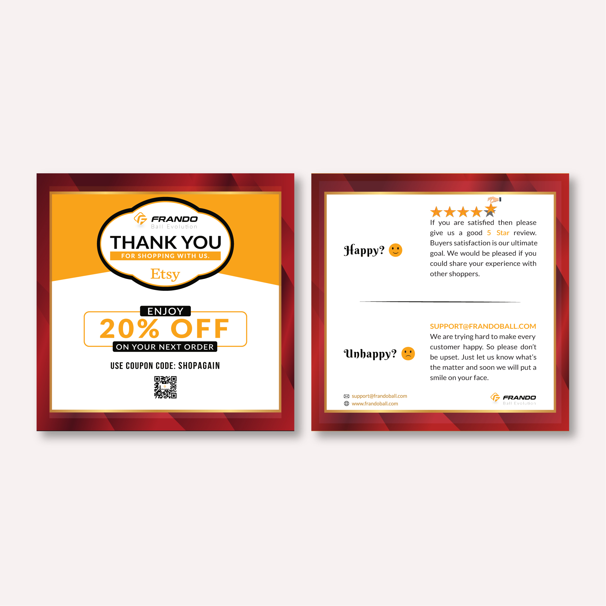 Example of I Will Design Amazon Thank You Card