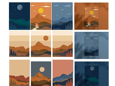 Mountain Poster adventure canvas illustrations mountains poster design