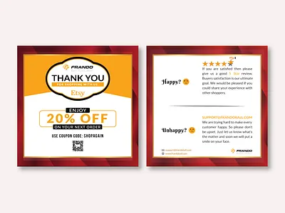 Etsy Thank You Card Design amazon thank you card branding design graphic design insert card package insert card product insert card promotional design stationary design thank you card thank you card design