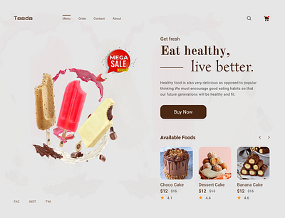 Tasty Food Layout clean ui food food page food template foodie layout minimal online delivery order popular shot restaurant tasty uidesign ux webdesign website website concept