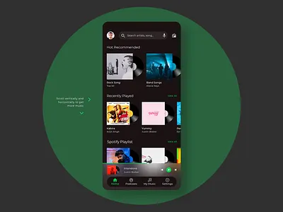 Spotify Redesign Home Screen adobe xd app design apple branding gaana graphic design home screen mockups music app music player playlist prototype redesign concept songs spotify ui ux ui kit ui ux design web design wynk