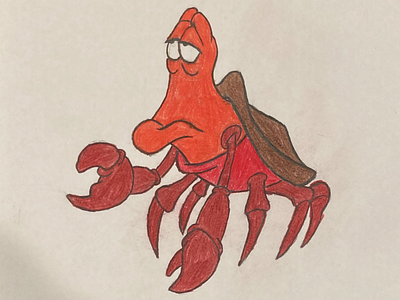 Hand Drawn Sebastian character crab disney hand drawn little mermaid sebastian sketch