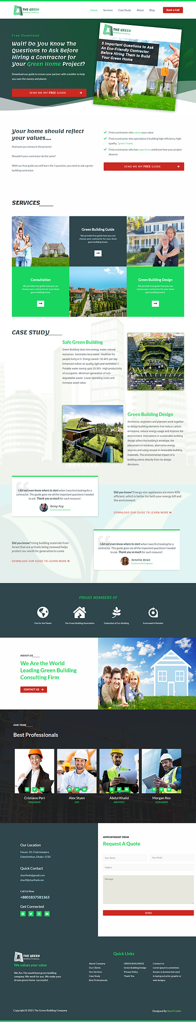The Green Building- Landing Page ux web design web templates website design wordpress design