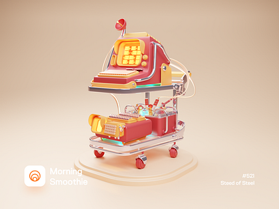 Steed of Steel 3d 3d art blender blender3d cart computer diorama futuristic icon illustration isometric isometric design isometric illustration low poly old pc retro retro design retrowave sci fi