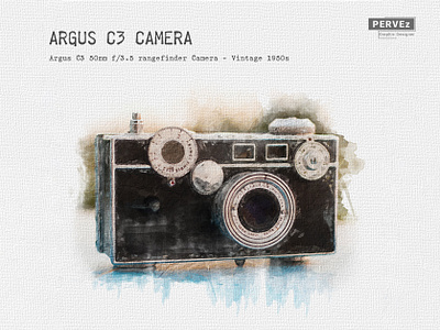 Argus C3 Camera By PERVEz GRAPHIC art photos colorful design digital artist digital painting graphic designer illustration paint art pervezgraphic pervezjoarder pervezpjs photo editing photo retouching watercolor effect watercolor paint