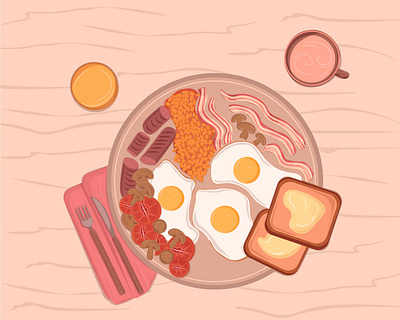 english breakfast breakfast egg english food illustration meals vector