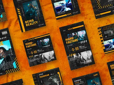 TECHWEAR Instagram Template advertising branding design future hypebeast illustration instagram instagram stories instagram template mehca mehca modern scifi social media social media pack social media templates template