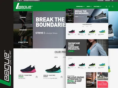 League Indonesia league leagueindonesia shoe webdesign website