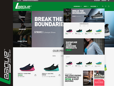 League Indonesia league leagueindonesia shoe webdesign website