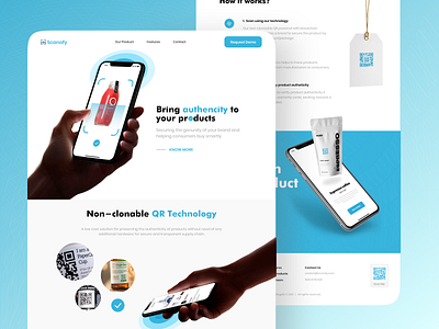 QR Code Technology Landing clean daily ui design landing landing page minimal mockup qr qr code scan scanner scanning ui ui design uiux ux ux design web web design website