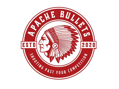 apache bullets logo apache bonnet brand identity branding bullet chief feather graphicdesign illustration indian logo native native american vintage