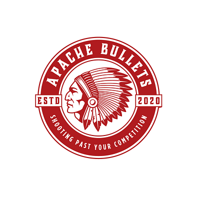 apache bullets logo apache bonnet brand identity branding bullet chief feather graphicdesign illustration indian logo native native american vintage