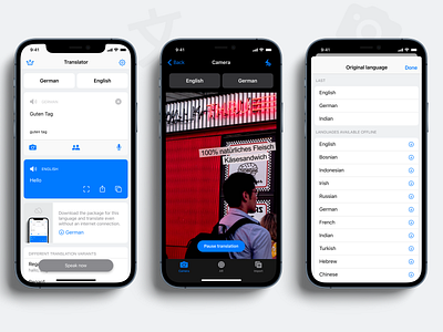 Translator app iOS app design app app design application camera figma design interface design ios ios app ios app design mobile mobile app mobile ui translation translator ux design