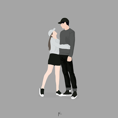 Bighug coupleillustration illustration vector