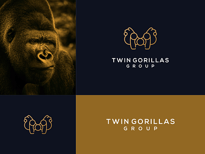 gorilla animal branding design gorilla icon lineart logo luxury symbol