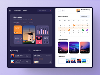 Tour Dashboard UI Exploration 🔥📚 best design creative design dribbble best shot landing page design minimal clean new trend modern design popular design popular shot popular trending graphics tour tour dashboard travel agency travel app