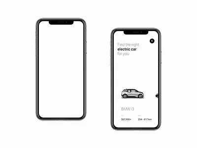 Electric Car for you App app automotive black black white bmw car colors electric electric car electricity flow gallery grid horizontal scroll logo mercedes minimalism questionnaire swipe tesla