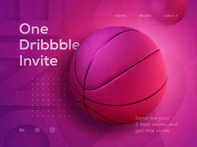 One Dribbble Invite design graphic design intro invitation invite invite giveaway landing page onepage template ui web web design website