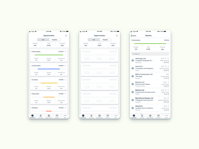 ios Pipeline app crm ghost interface ios ios app ios app design loading loading screen opportunities pipeline pipelines placeholder progress progressbar skeleton ui uiux user interface userinterface