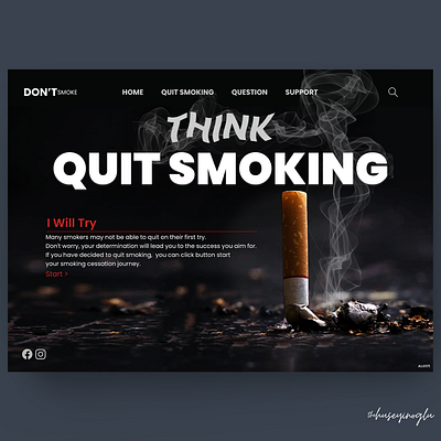 Quit Smoking -landing page- design ui ux web web design website