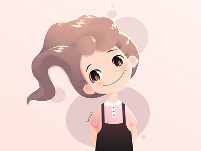 Littile girl girl illustration vector art