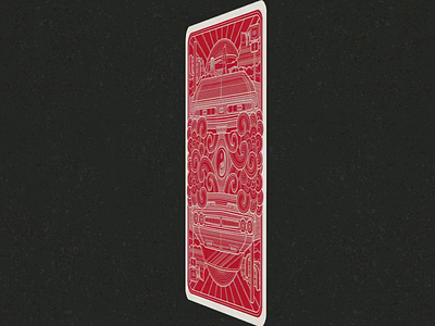 Playing Card - Back Design cactus card deck classic car desert design digitalillustration drawing graphicdesign illustration illustration art illustrator line art motiongraphics playing cards poker deck sunrise sunset vector vector art yinyang