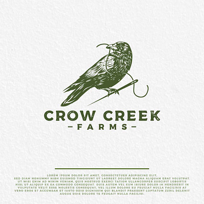 crow creek logo birdlogo craftlogo handranwlogo retrologo