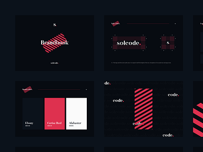 Solcode | Brand Guidelines black brand guidelines brand manual branding dark design development ebony guidelines logo manual red red stripes solcode typography vector webdesign