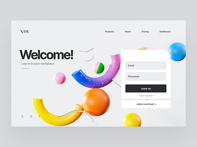 Sign-in Concept 3d b3d concept design sign in sign up ui welcome
