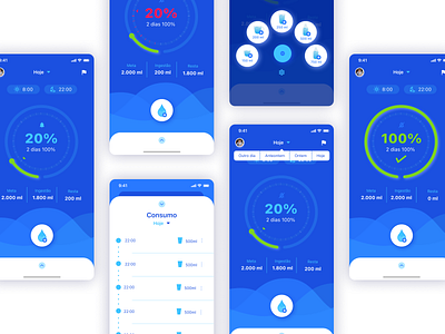 Water app app design blue design study ui ui design uidesign water watercolor