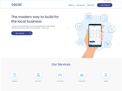 Local Services Home Page dial services home page illustraion landing page productdesign service app service design ui design ux design website