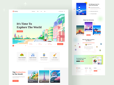 Tour & Travel Website Design 2021 trend 2021 trends agency landing page clean ui colorful dashboard header exploration homepage design illustration landing page design logo minimal mobile ui popular shot tour app travel app travel website ui design website ui