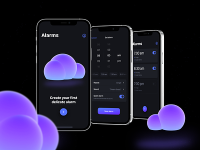 Smoothy app 3d concept dark dark theme dark ui design figma mobile mobile app spline ui