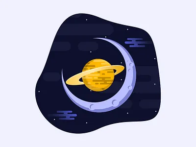 moon planet design icon illustration logo moon pencil sketch vector