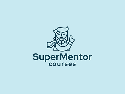 Mentor beard beardman brand branding character cute hero logo logotype mascot mentor mentoring nice sale teacher teller