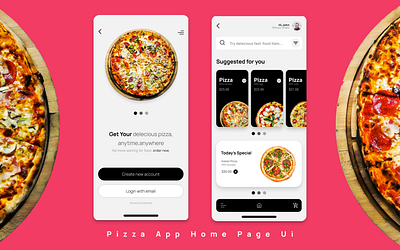 Pizza App Ui abstract app creative design food food app food delivery foodie minimalist ui ui ux uidesign