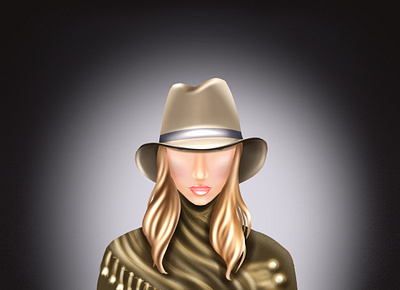 The Girl in the Hat art artwork avatar design drawing fashion girl hat illustration procreate sketch