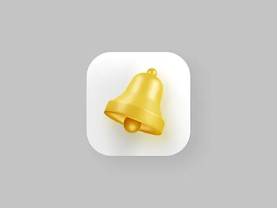 Bell 3D Icon 3d 3d app icon 3d art 3d artist 3d icon 3d illustrator 3d ilustration app icon bell blender blender 3d blender3d cycles render ui web web design