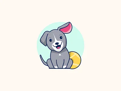 Dog Playing animation app design design art designs dog illustration illustrator minimal ui